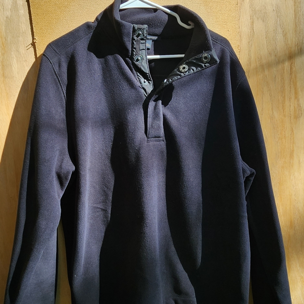 Banana Republic Fleece Pullover Large Black Soft